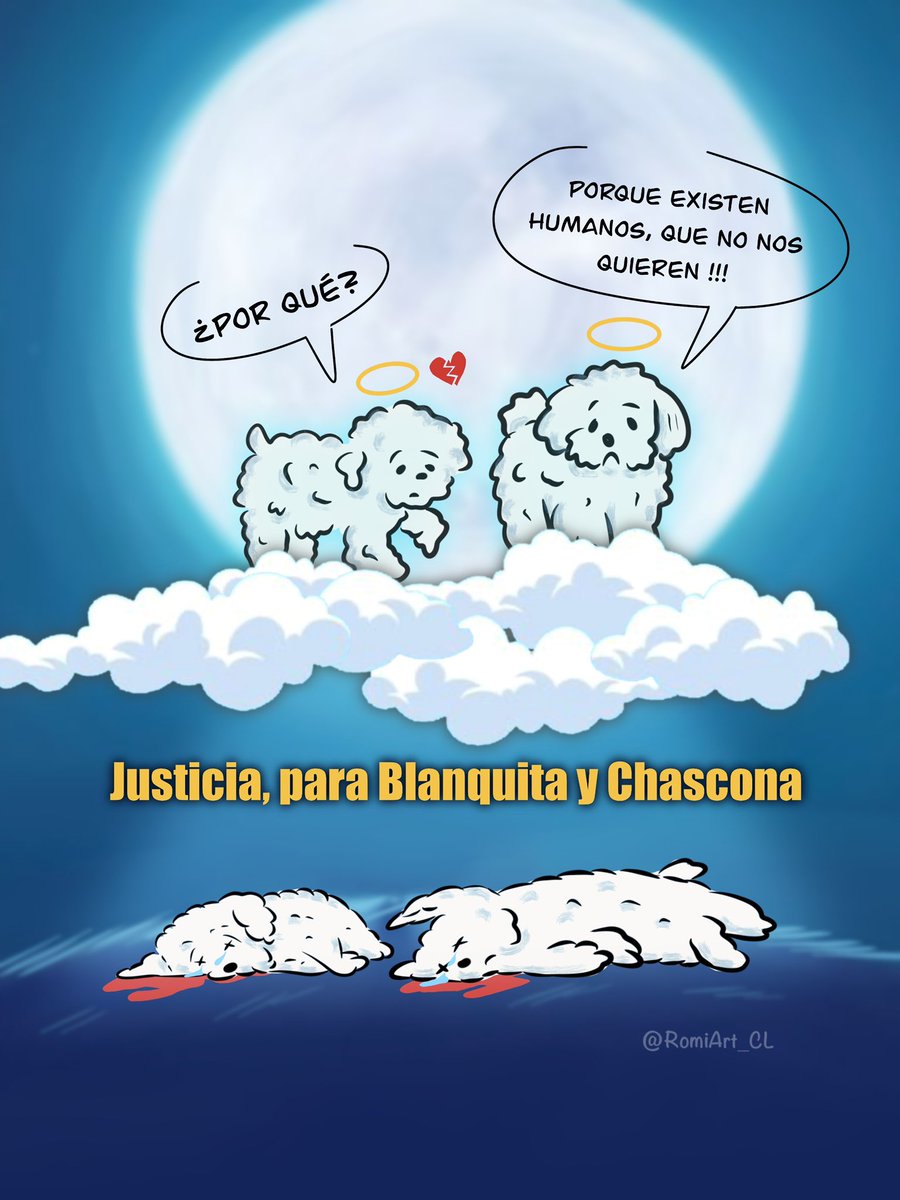 ciudadanovidela's tweet photo. Justicia para Blanquita y Chascona. Fueron cruelmente asesinadas a palos. Se encontrará  al responsable y se hará justicia🤝 🙏 🐕 🥺❤️ #Antofagasta gracias RomiArt por la ilustración realizada . https://t.co/unepOBBfCx