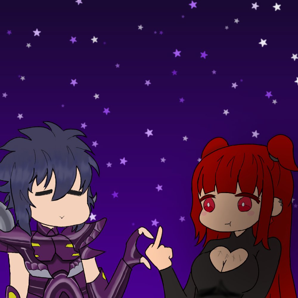YosemithCedillo's tweet photo. Aiacos y Titania (un personaje mío, luego se las presento). Se aman en el fondo, créanme. 

Gracias por el carrie:
✨ @eunnraa 
✨ @_Pannonique_ 

#SaintSeiya #artedigital https://t.co/oRuWqZOVhC