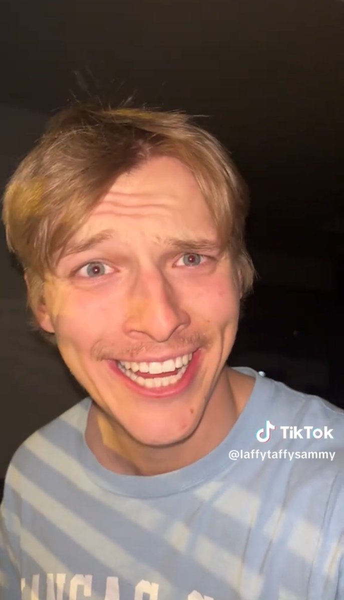 GoonGods's tweet photo. Samβs Moustache ππ€€ #god #goon #gooner #tiktok #laffytaffysammy #samwhite #nsfw #porn https://t.co/a0AOcvHI5a