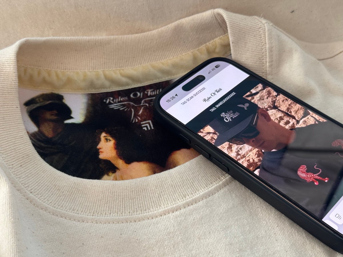 Secure, anti-clone, unique embedded technology - engaging customers directly and providing untapped utility - no app required.

Open a direct communication to your customers. 

Showcased: Rules Of Faith, luxury garments.