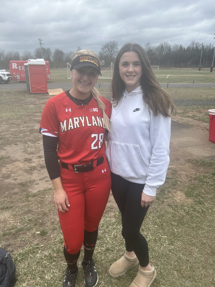 Great way to spend my Sunday.  Hitting practice w/ my teammates, followed up w/ some Big10 softball.  Congrats to Frosh Aubrey Wurst who got the start today for Maryland vs Rutgers.  Terps won a shootout 11-7.  Thanks for inviting me down AW and good luck the rest of the season!