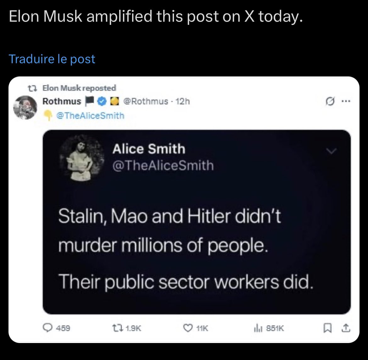 This is an example of what Elon Musk believes. Anyone thinking he is a good person is insane.  #trump #musk #maga #WakeUpAmerica