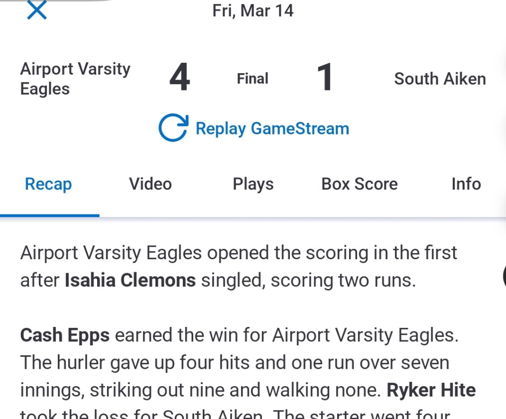 Starting the season off on the right start. 9k’s through 7 innings.