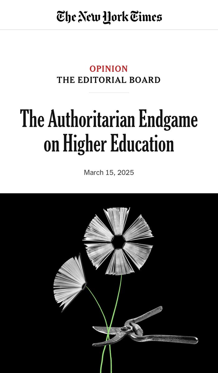 𝗕𝗔𝗡𝗗𝗔𝗟𝗢𝗦 (@bandalossc) on Twitter photo El <a href="/nytimes/">The New York Times</a> saca hoy varias paginas cuestionando la política del gobierno de EEUU al cortar los fondos de investigación y educación de las universidades. Al igual que el ordenar terminar los programas de diversidad y equidad. Autoritarismo o democracia? El <a href="/nytimes/">The New York Times</a> saca hoy varias paginas cuestionando la política del gobierno de EEUU al cortar los fondos de investigación y educación de las universidades. Al igual que el ordenar terminar los programas de diversidad y equidad. Autoritarismo o democracia?