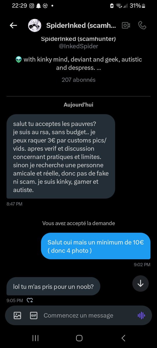 Jarl_Datour's tweet photo. Les k sos du genre avec 2 neurones qui veulent du contenu gratuit dégager d'ici et aller voir des dom plus naïf car vous aurez rien de gratuit ici on en peut plus de vous bande de poubelle humaine complètement incapable. https://t.co/xFnmfztEIw