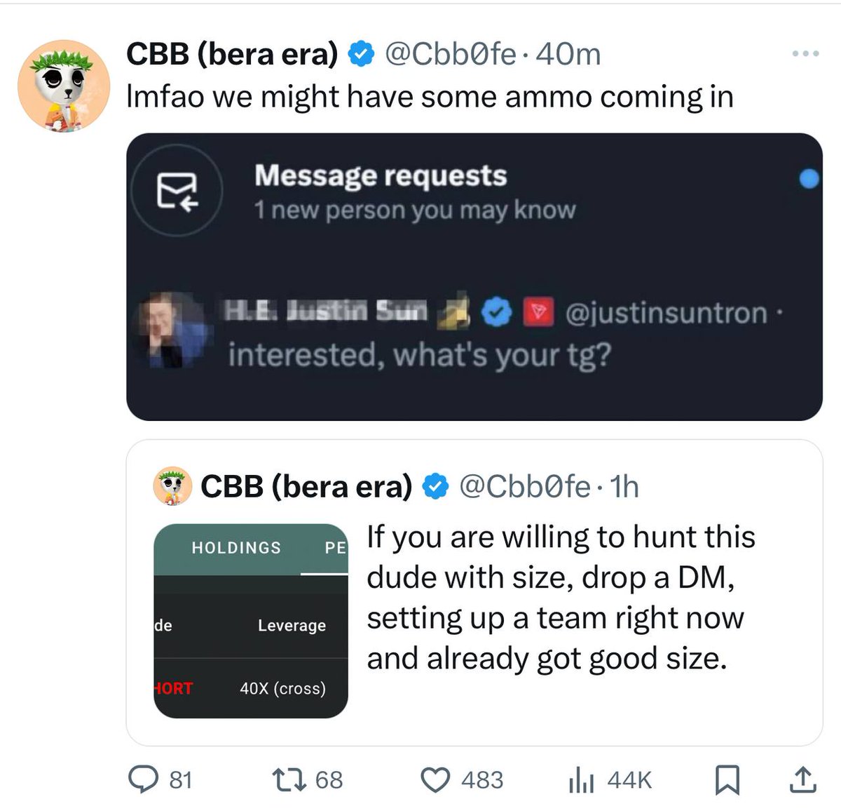 PayrexaHQ's tweet photo. @justinsuntron about to give some fire 🔥😂 https://t.co/DIvYVooBTE