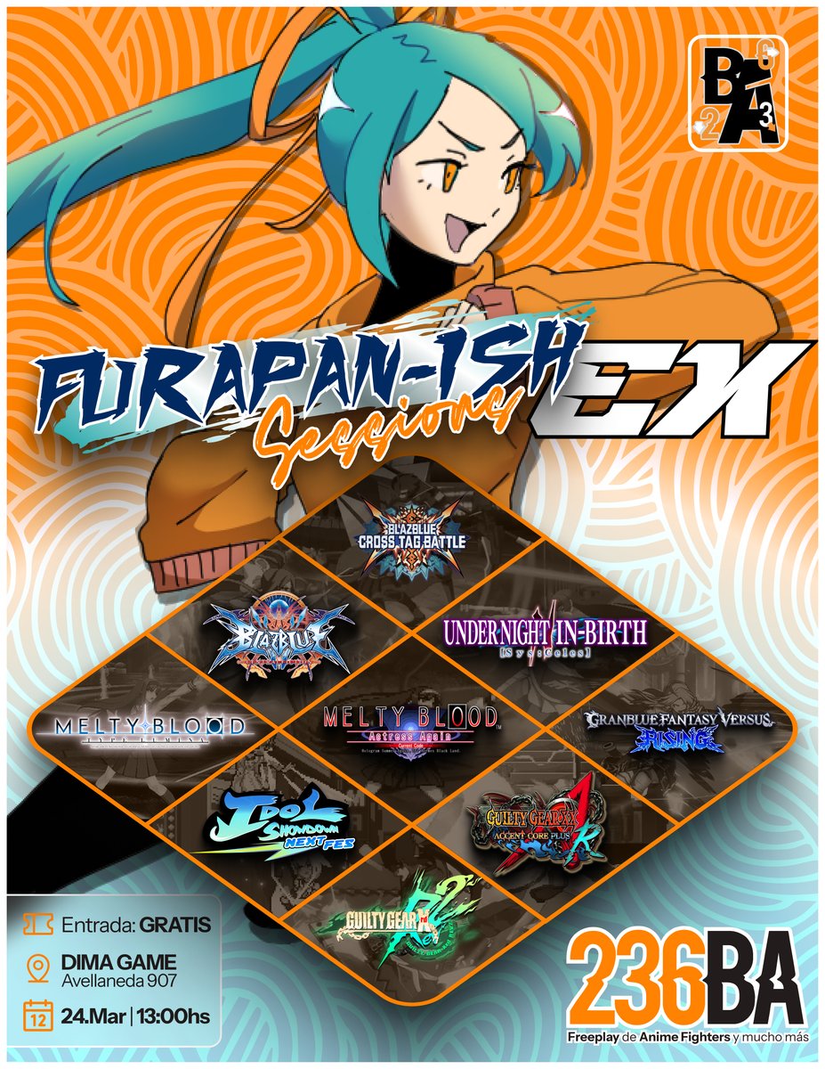 🚨¡Volvemos con mas presenciales de free play en Dima Game!

Esta vez una edición especial por el feriado: Furapanish Sessions [EX]

Más espacio, más juegos, y más horas de evento!!

✨¡ENTRADA GRATIS!✨
📅FERIADO Lunes 24 de Marzo
🕐13:00hs
📌Avellaneda 907, Caballito (CABA)