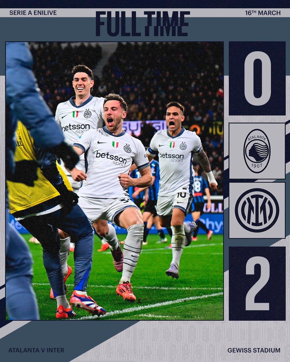 La chiusura 𝘱𝑒𝘳𝑓𝘦𝑡𝘵𝑎 di una settimana 𝘱𝑒𝘳𝑓𝘦𝑡𝘵𝑎 🖤💙

#ForzaInter #AtalantaInter