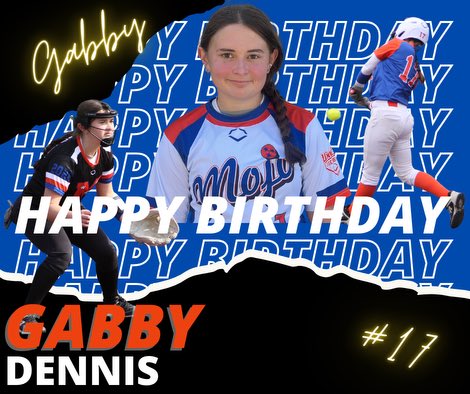 Happy Mojo Birthday to <a href="/gabbyd2028/">Gabrielle "Gabby" Dennis 2028</a>!!  🎉🥳🥎💙🧡