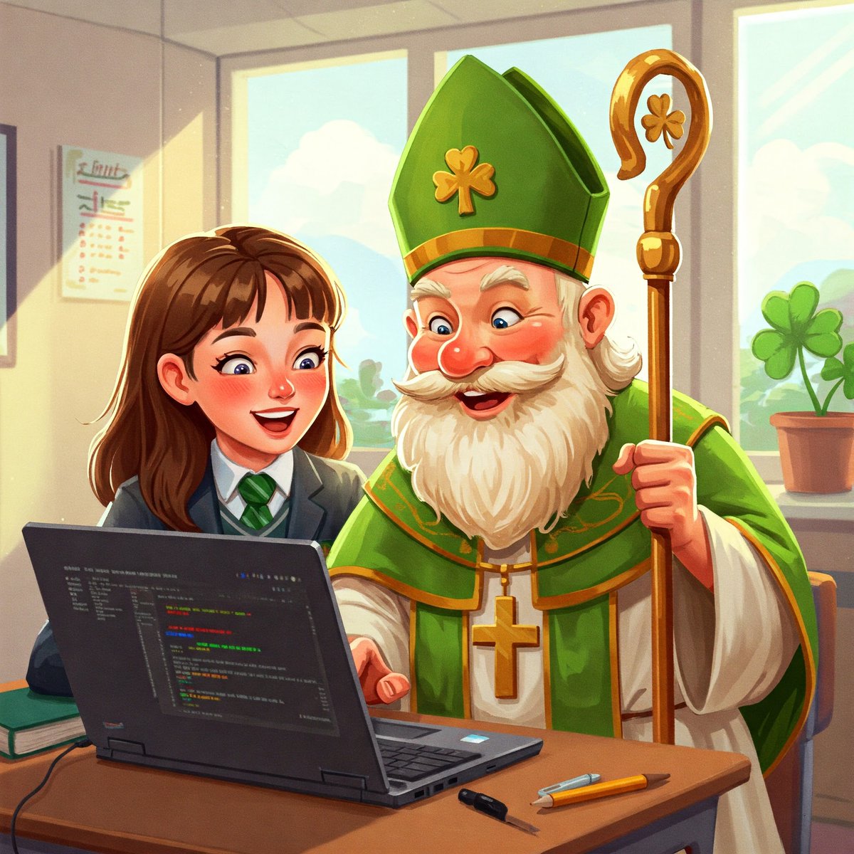 CodePlus (@codeplusirl) on Twitter photo Happy St Patrick's day everyone <a href="/Oide_CompSci/">Oide Computer Science</a> <a href="/LeroCentre/">Lero</a> <a href="/birdbraintech/">BirdBrain Technologies</a> <a href="/Google/">Google</a> <a href="/Oide_Creativity/">Oide Creativity</a> Maybe just maybe the patron Saint is now looking to get rid of the bugs ..🤫🤫 Happy Coding everyone Happy St Patrick's day everyone <a href="/Oide_CompSci/">Oide Computer Science</a> <a href="/LeroCentre/">Lero</a> <a href="/birdbraintech/">BirdBrain Technologies</a> <a href="/Google/">Google</a> <a href="/Oide_Creativity/">Oide Creativity</a> Maybe just maybe the patron Saint is now looking to get rid of the bugs ..🤫🤫 Happy Coding everyone