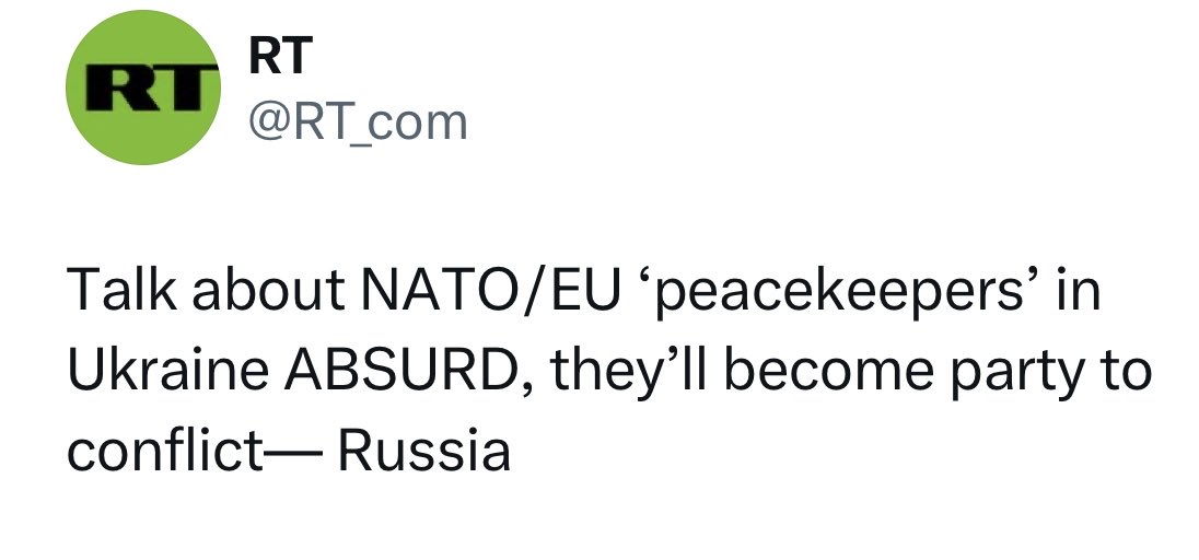 Russia doesn’t want peacekeepers because Russia doesn’t want peace.