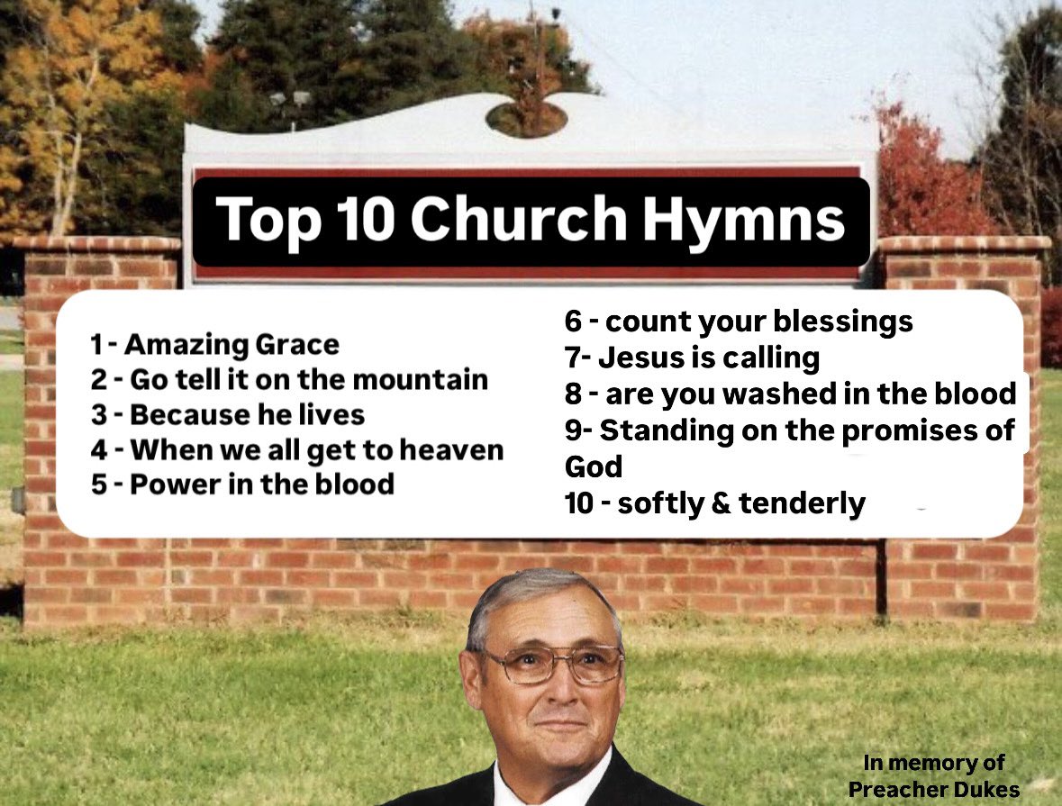 cornbreadcowboi's tweet photo. Hope everybody is having a wonderful Sunday full of wonderful food and fellowship with family. Here are my favorite songs that I liked to hear and sing in church when I was growin’ up. Nothing quite does it for me like an old country church singing those classic hymns. God Bless ⛪️ 🎶