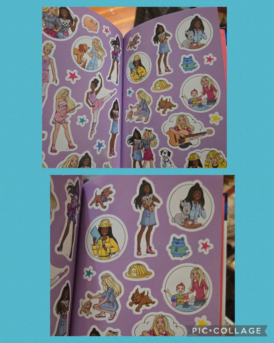 mallstar's tweet image. The Barbie book I got on Wednesday came with stickers! #Barbie #stickers #barbiecollector