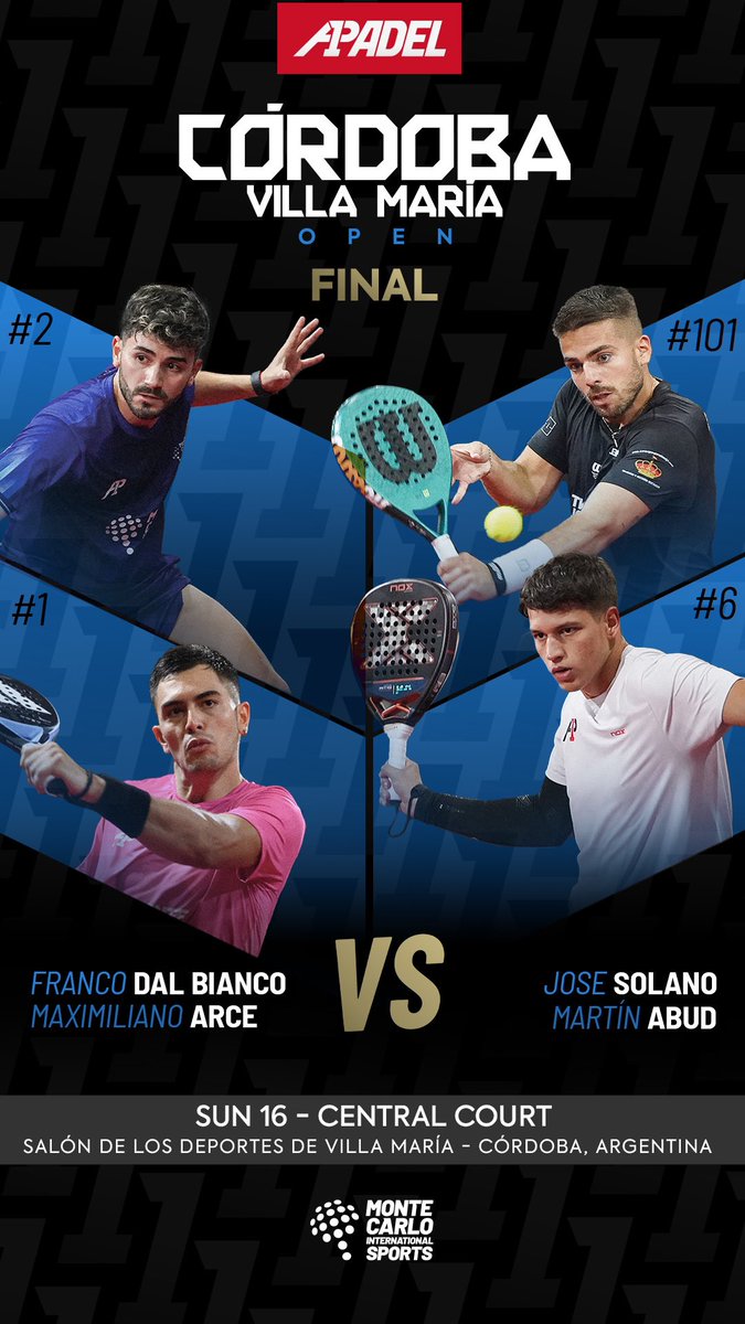 🔴 LIVE FINAL Arce/Dal Bianco 🆚 Abud/Solano 🇪🇸 https://t.co/kRwLURU0DW  🇬🇧 https://t.co/Vv3AnDe2s8 #A1CordobaOpen