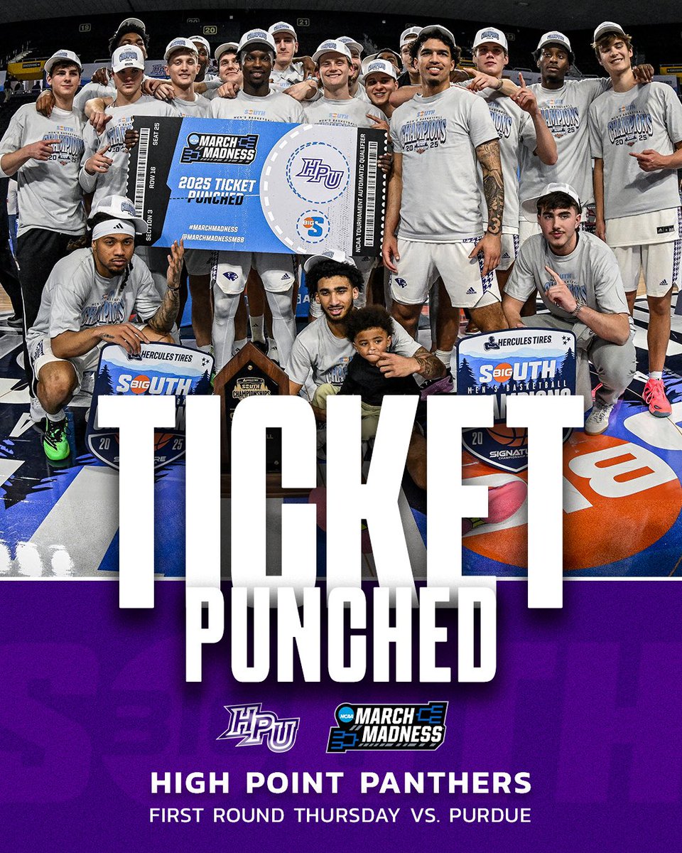Big South Conference (@bigsouthsports) on Twitter photo 13 seed in the Midwest! 🚨
High Point will play its first NCAA Tournament game in program history Thursday vs. Purdue in Providence, Rhode Island!
#MarchMadness x <a href="/HPUMBB/">HPU Men's Basketball</a> 13 seed in the Midwest! 🚨
High Point will play its first NCAA Tournament game in program history Thursday vs. Purdue in Providence, Rhode Island!
#MarchMadness x <a href="/HPUMBB/">HPU Men's Basketball</a>
