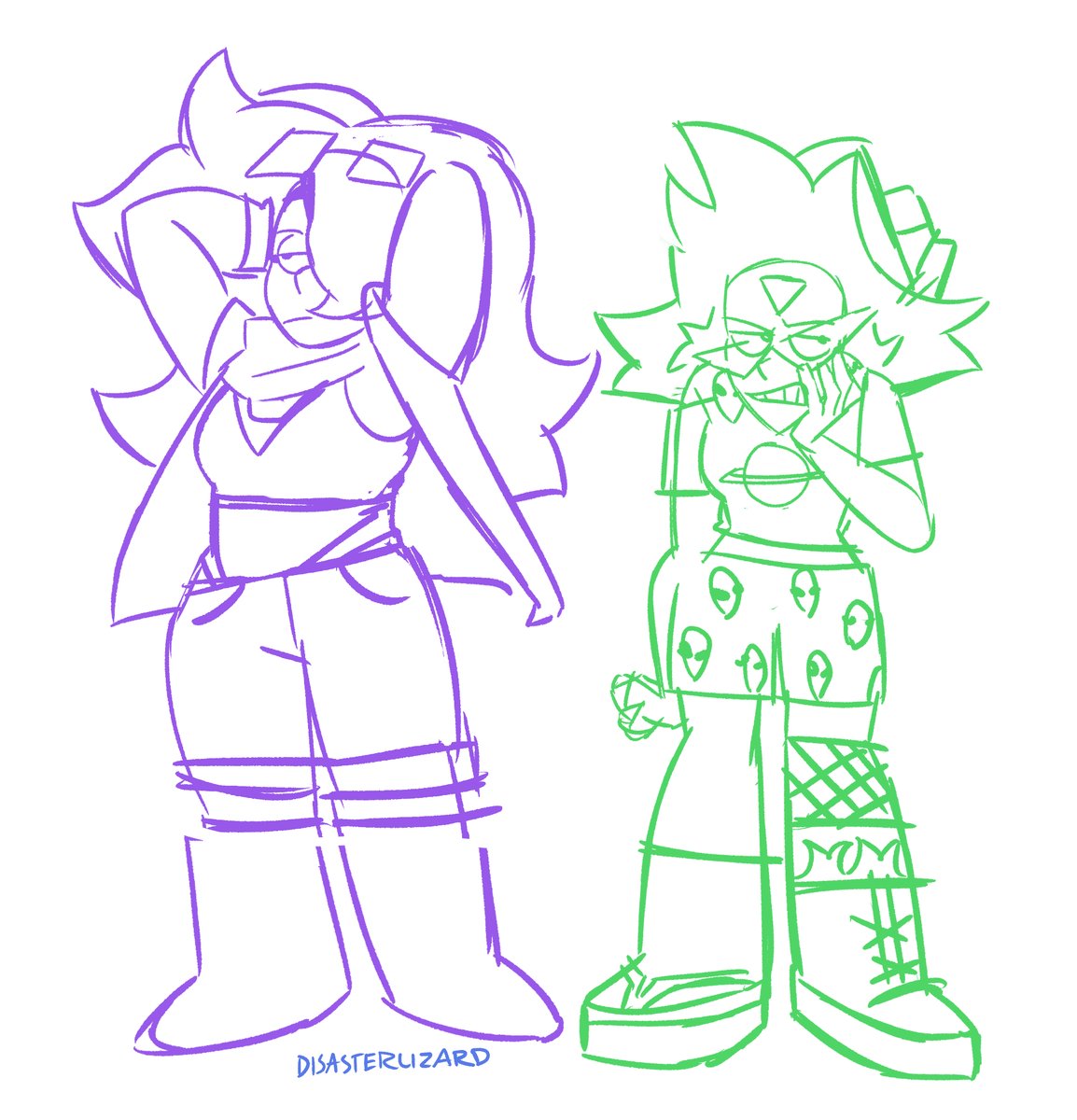 steven universe doodle #Peridot #Amethyst