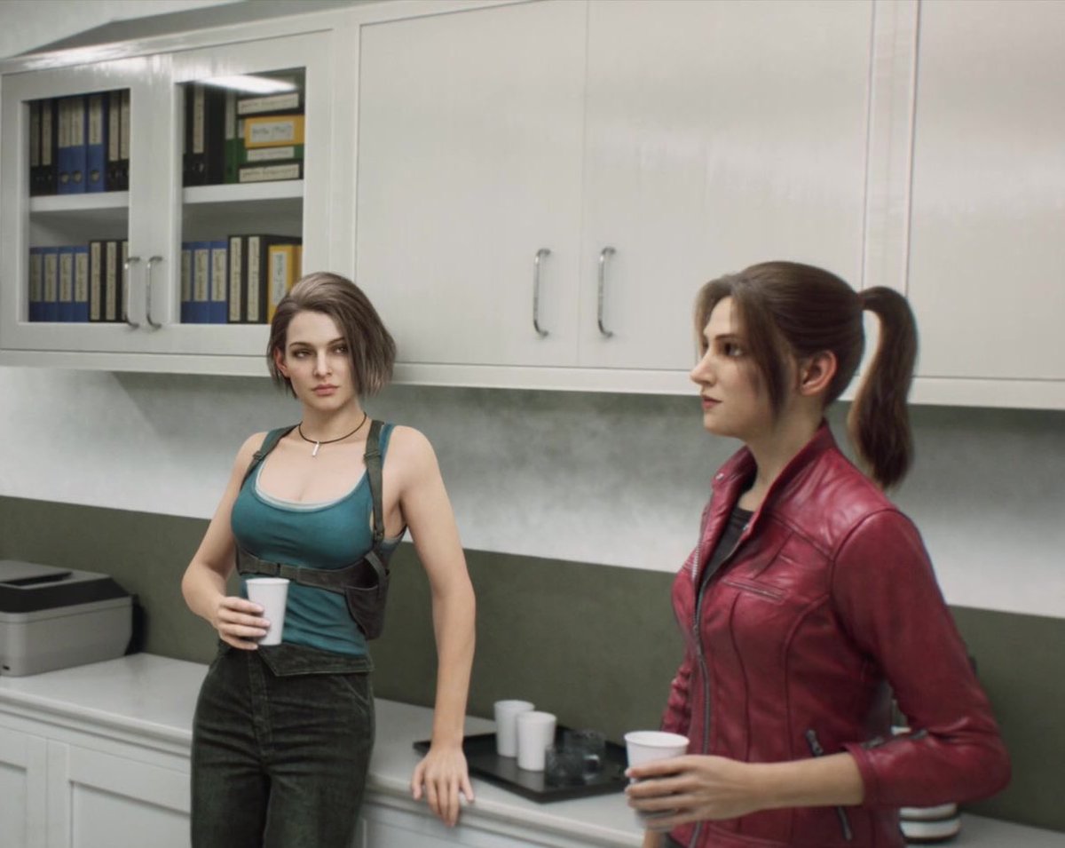 comfortredfield's tweet photo. resident evil: death island's prison scene confirms that claire and jill's relationship is strong off-screen 

the exact same scene would fit well for jill and chris because of their history together, but they chose to show us that claire is as important as chris to her 

details https://t.co/lgHt3Of17T