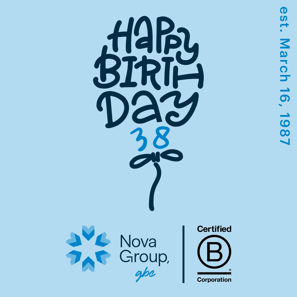 Happy Birthday Nova Group, GBC🎈est. March 16, 1987
#happybirthday #38yearsinbusiness #march16th #1987 #companyanniversary #customerappreciation #businessmilestone #38YearsStrong #celebrate #thankyou #cheers #WeAreNovaGroupGBC