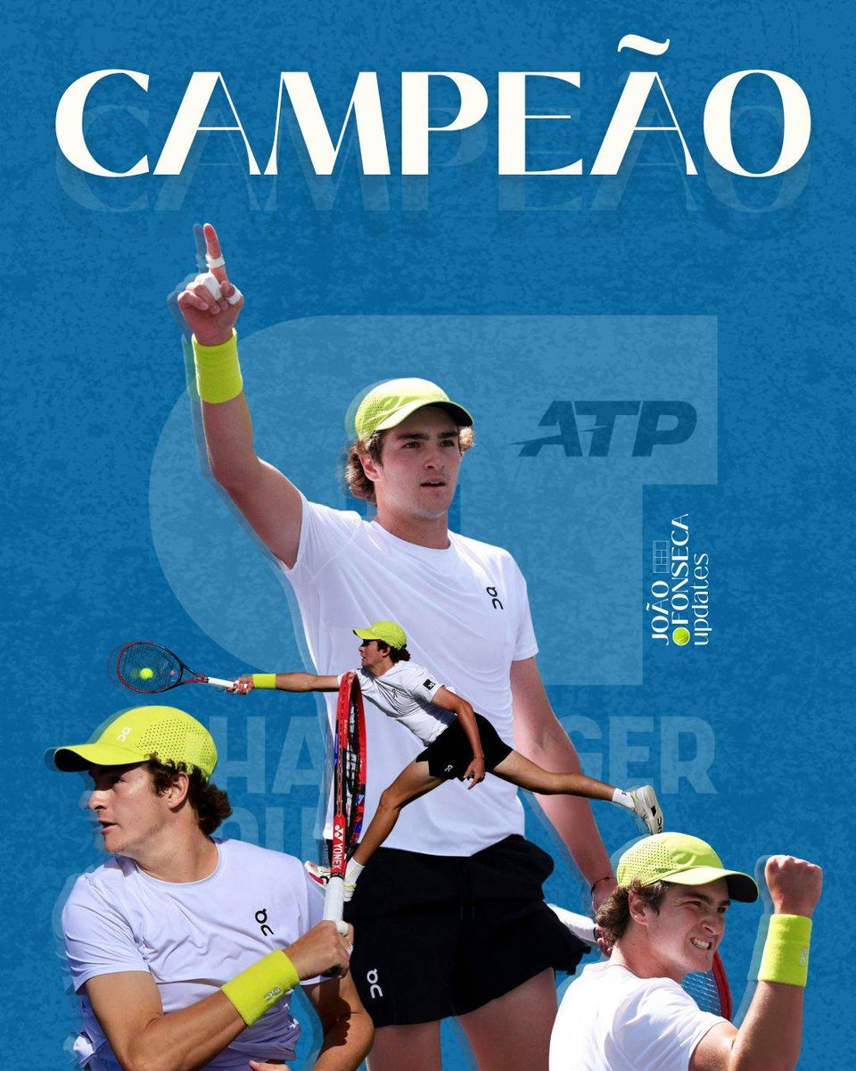 CAMPEÃO!!! 🏆🏆🏆

João Fonseca vence Alexander Bublik em 7/6 (5) 7/6 (0) e leva o título do Challenger 175 de Phoenix!

É o seu 5º título na carreira profissional, 3º em Challenger! 🎉🍾