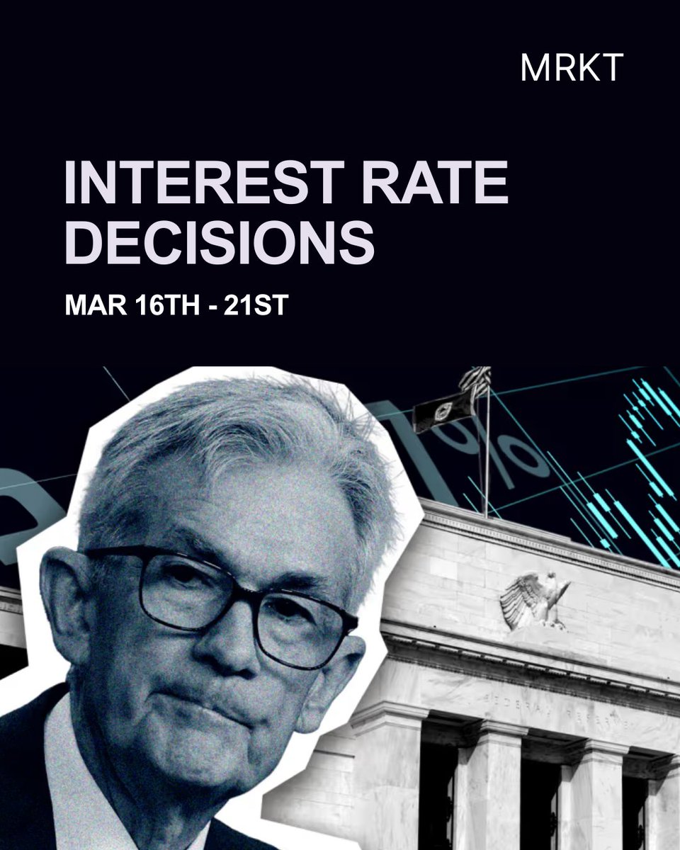 MRKT_AI's tweet image. This week, major central banks are set to announce their monetary policy decisions. 

Here's what to expect 👇