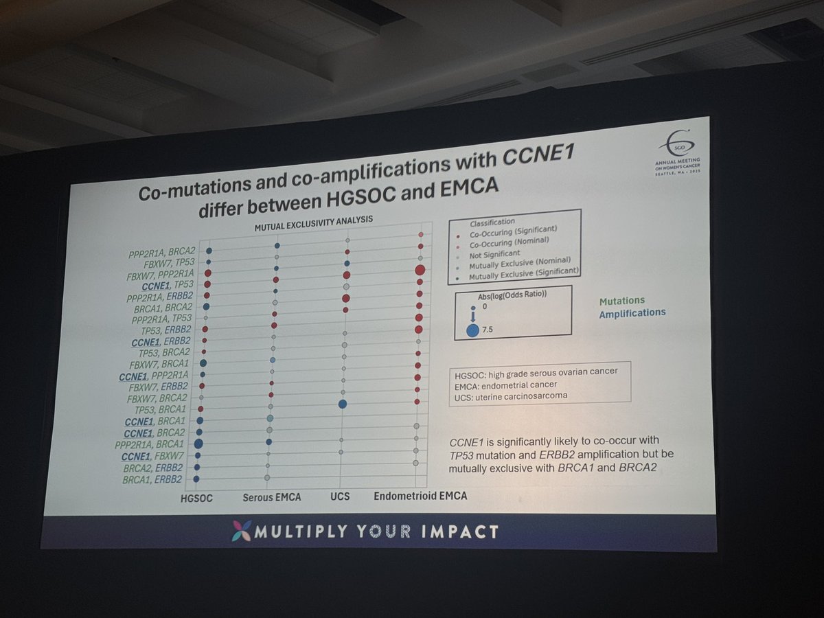 Moffitt Cancer Center (@moffittnews) on Twitter photo LIVE from #SGOMtg, Moffitt's Erin George, MD (<a href="/ErinGeorgeMD/">Erin George</a>) shares the impact of CCNE1 gene changes on cancer behavior and patient outcomes in high-grade serous ovarian and endometrial cancer. #MoffittSGO25
Key findings:
• CCNE1 amplification rates in HGSOC and EMCA depend on LIVE from #SGOMtg, Moffitt's Erin George, MD (<a href="/ErinGeorgeMD/">Erin George</a>) shares the impact of CCNE1 gene changes on cancer behavior and patient outcomes in high-grade serous ovarian and endometrial cancer. #MoffittSGO25
Key findings:
• CCNE1 amplification rates in HGSOC and EMCA depend on