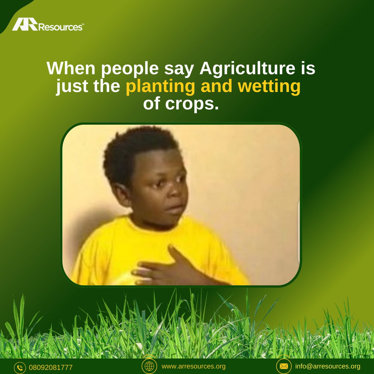 ARResourcesLtd's tweet photo. When they say Agriculture is just about planting and watering, but you've been battling pests, soil fertility, and market prices all year!
.
.
.
#Agriculture
#FarmingLife
#AgriBusiness
#SustainableFarming
#FarmersOfInstagram
#AgricultureHumor
#AgriTech
#FarmLife
#GrowYourFood https://t.co/htl6ory8cJ