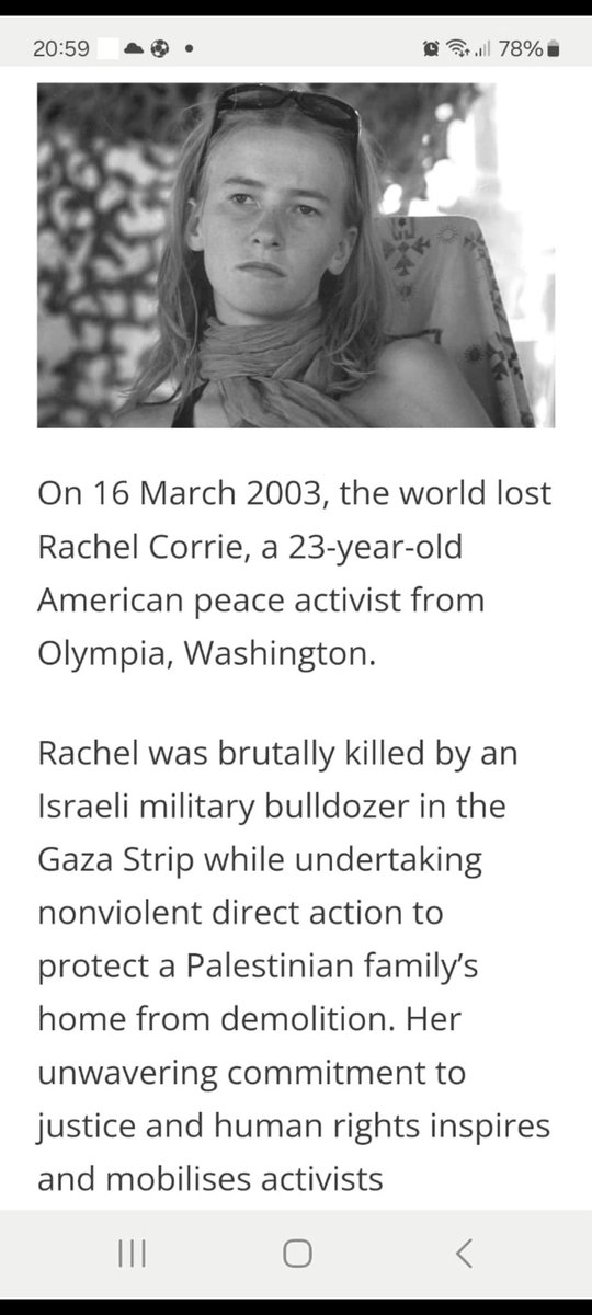 #RachelCorrie