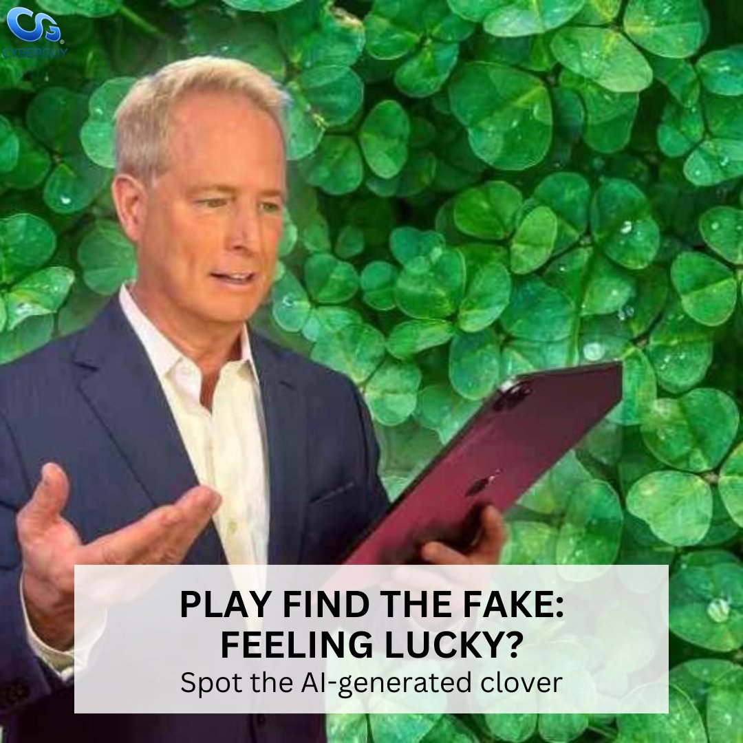 cyberguy's tweet image. 🍀 Feeling Lucky? Test your eye for AI! Two clovers—one real, one AI-generated. Can you spot the fake before St. Patrick’s Day? Play now! 

Learn more here: cyberguy.com/games/feeling-…

#LuckyChallenge #AIvsReality #StPatricksDay