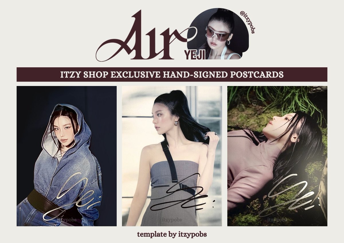 🌬️ YEJI AIR itzy shop exclusive hand-signed postcards template