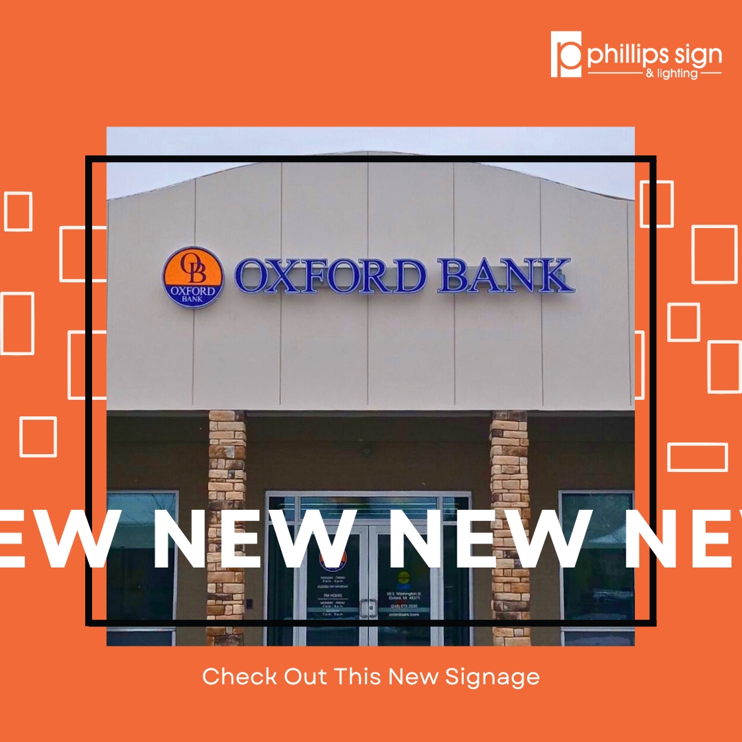 Working with Oxford Bank in Oxford Township has been a pleasure. 

Oxford Bank offers small-town vibes and big results! Be sure to check them out for all your banking needs!  

#PhillipsSign #OxfordBank #WallSignage #DetroitSignage