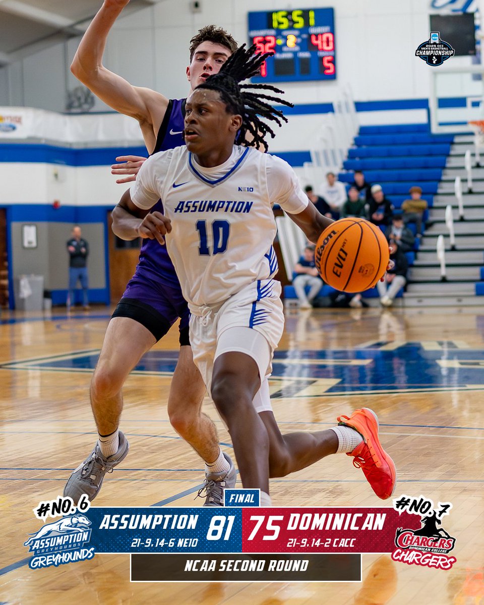 Men's Basketball are heading back to the Sweet Sixteen, as the Greyhounds  dispatched Dominican University 81-75

#LetsGoHounds #HoundNation #NE10EMBRACE #d2hoops #d2mbb