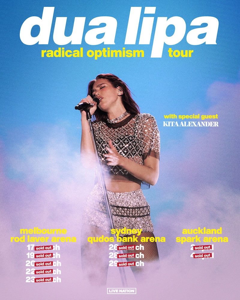 Tonight <a href="/DUALIPA/">DUA LIPA</a> will kick off the revamped #RadicalOptimismTour, starting with 5 sold out nights at <a href="/RodLaverArena/">Rod Laver Arena</a>! 

📍 Melbourne, Australia
🚪 Doors Open: 6PM
🎤 Start Time: 7:30PM
🎵 Support: <a href="/kitaalexander/">K I T A</a> 

Find more info here: bit.ly/4hiDoW9