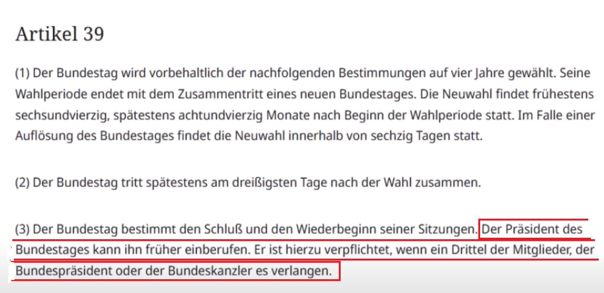 #DieLinke sind einfach nur dreckige Lügner und wir haben dafür den Beweis!! Wenn Linke und AfD einen Antrag auf die Einberufung des 21. BT stellen würden, wäre eine eindrittel Mehrheit gegeben und die Bundestagspräsidentin wäre dazu sogar verpflichtet den neue BT einzuberufen.