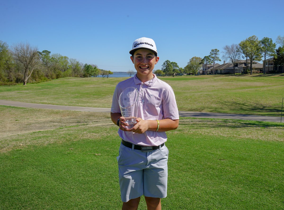 AJGAGolf's tweet photo. Flying to a win at the #PreBentwater 🦅

Wyatt Brindza (-5) cards 11 birdies to win his first AJGA tournament! https://t.co/W0MaQI5Fdh