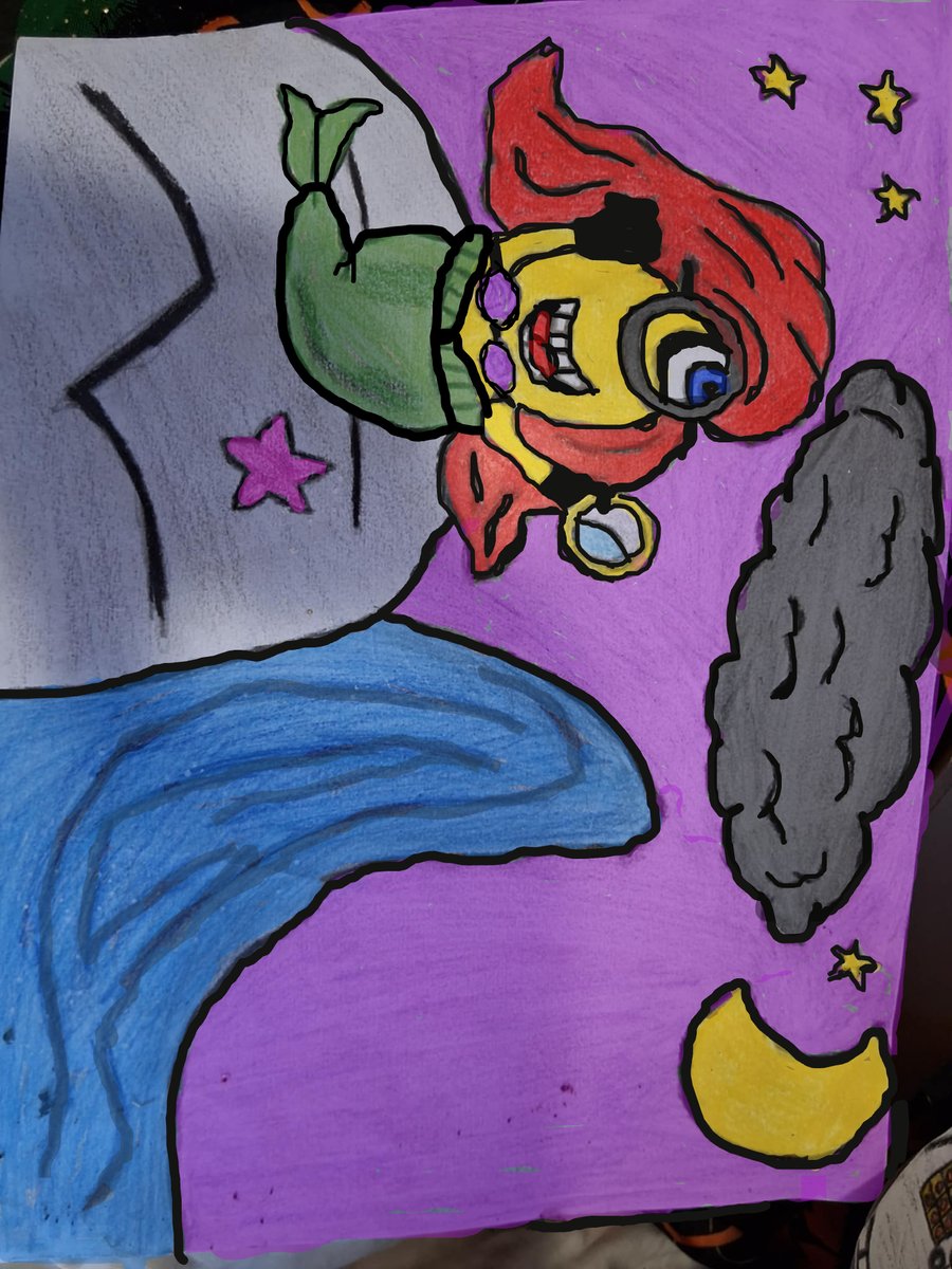 I drew this for the vampire. She loves mermaids and minions.