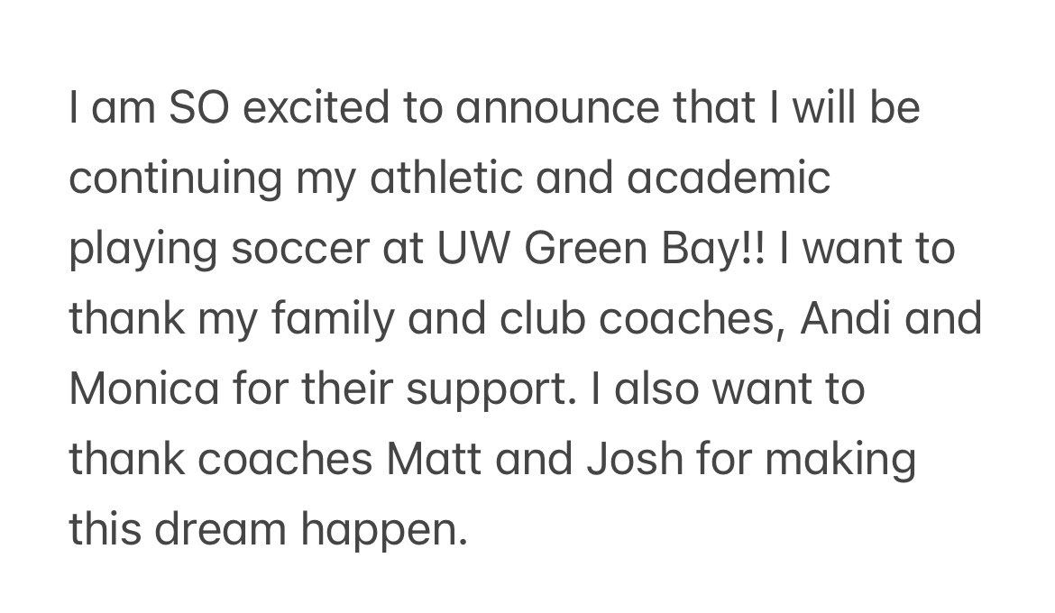 alliebilling07's tweet photo. So thankful for this opportunity!

@ImYouthSoccer @ImCollegeSoccer @NcsaSoccer @FCW_ECNL @uwgb https://t.co/hBALQ76SG0