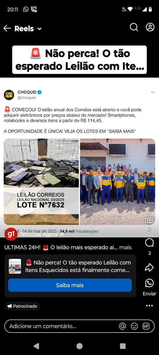 claudiacauf's tweet photo. @choquei queria entender uma página dessa magnitude estar divulgando golpe no status do insta? O leilão dos Correios é fake news. O quanto de gente caiu nessa armadilha? #noticias #fakenews #correios https://t.co/2253satXBg