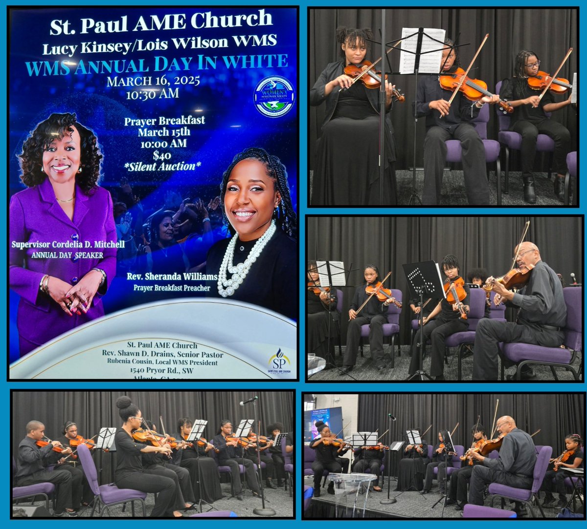 SinfoNia Orch  was privileged to perform at the St Paul AME Church Prayer Breakfast, a truly honorable engagement.