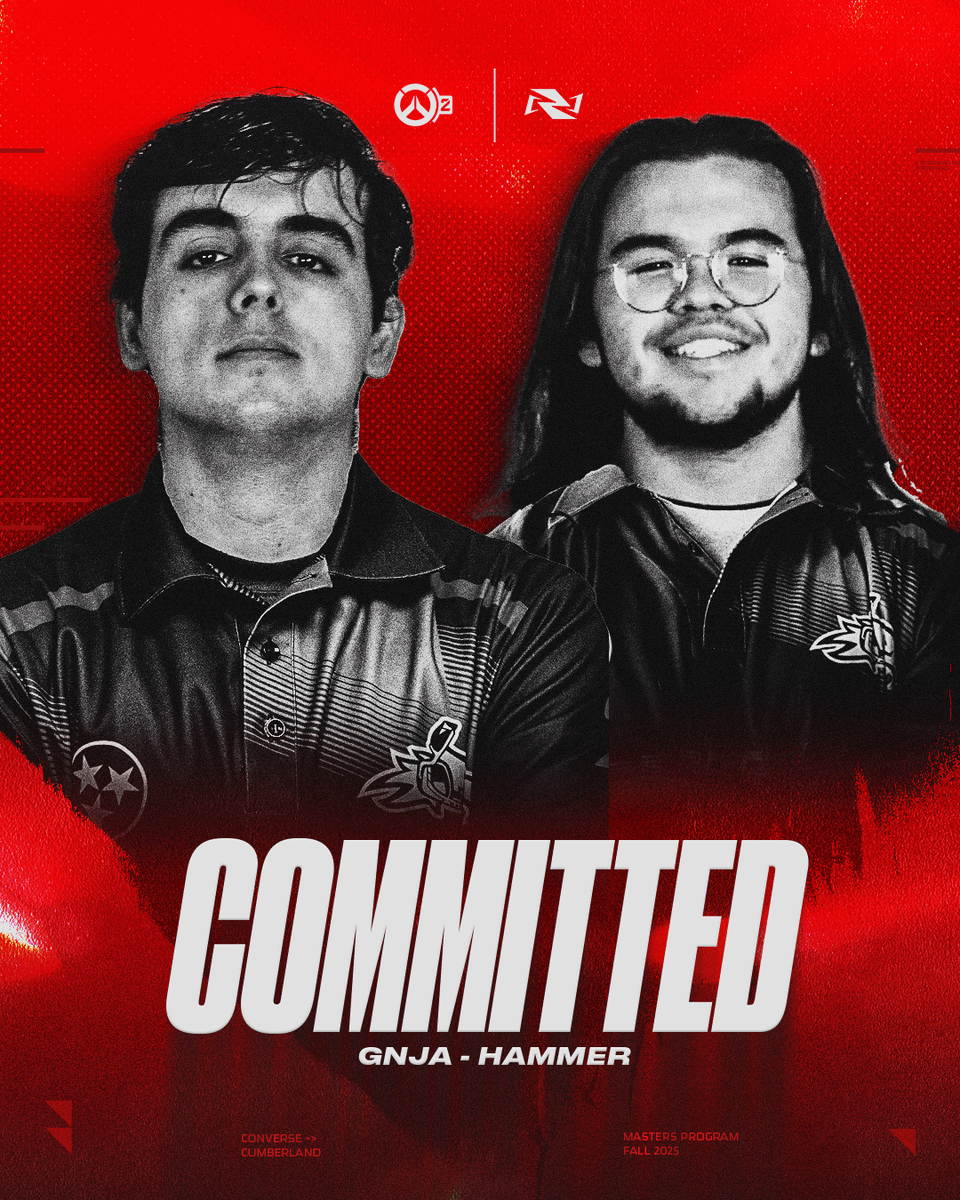 Welcome <a href="/gnja2012/">gnja (Gabriel lopez)</a> and <a href="/hammer__cc/">hammer</a> to Cumberland University for Fall 2025!

Gnja and Hammer are current players the top 20 Converse University Overwatch roster, looking to continue their education with masters degrees. They will bring a veteran presence as multi game specialists.