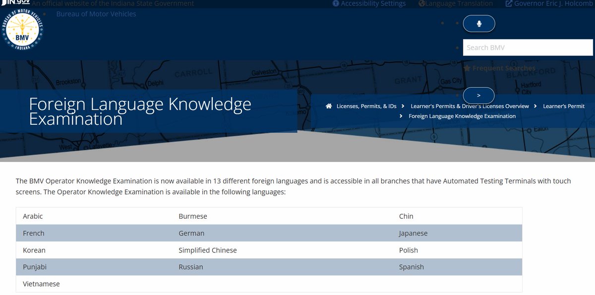 Indy_reporter_'s tweet photo. My brother was at a license branch in Greenwood yesterday. SO MANY foreigners. There were people that could barely understand English that were taking the written test. 
Yes, the written test is in multiple languages. https://t.co/IMtMsk6Qb6
