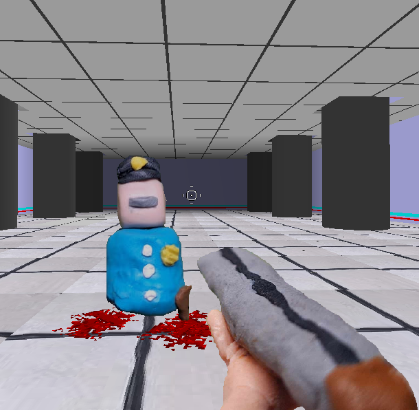 jertbird's tweet photo. @PolyDepression just started an idea of a bitesize fps with every asset in game being physically modelled in clay. Never made models before so just testing it out to see what potential it has for a fun looking game https://t.co/C0N58NfL46