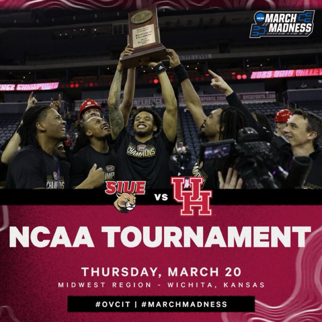 OVCRothstein's tweet image. SIUE will be facing off against Houston in Wichita, Kansas!

Go represent the OVC well, @SIUEMBB!