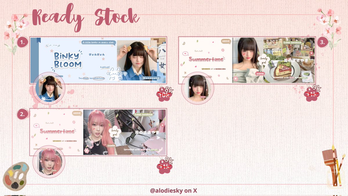 alodiestar's tweet image. .˚ 𐙚 any interaction are very appreciated 𐙚˚.

Halo, Aila punya layout Wonyoung, Giselle, dan Carmen yg bisa dijemput sekarang jugaaa!
Semuanya free retext dan get ava jpg + png. Harganya lagi ada diskon juga loh dalam rangka rilis katalog baru hehe
Ayo jajaann!! :&amp;gt;

#zonauang