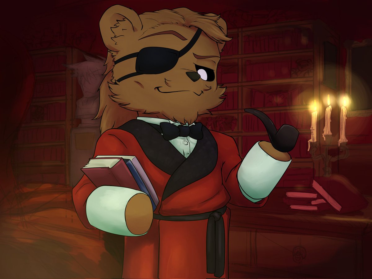 A huge thanks to @FablionWasTaken for this amazing birthday gift! Perfectly captures the feel of Teddy during the D&amp;D streams. Absolutely love all the background details as well! Thanks so much for this Fab!