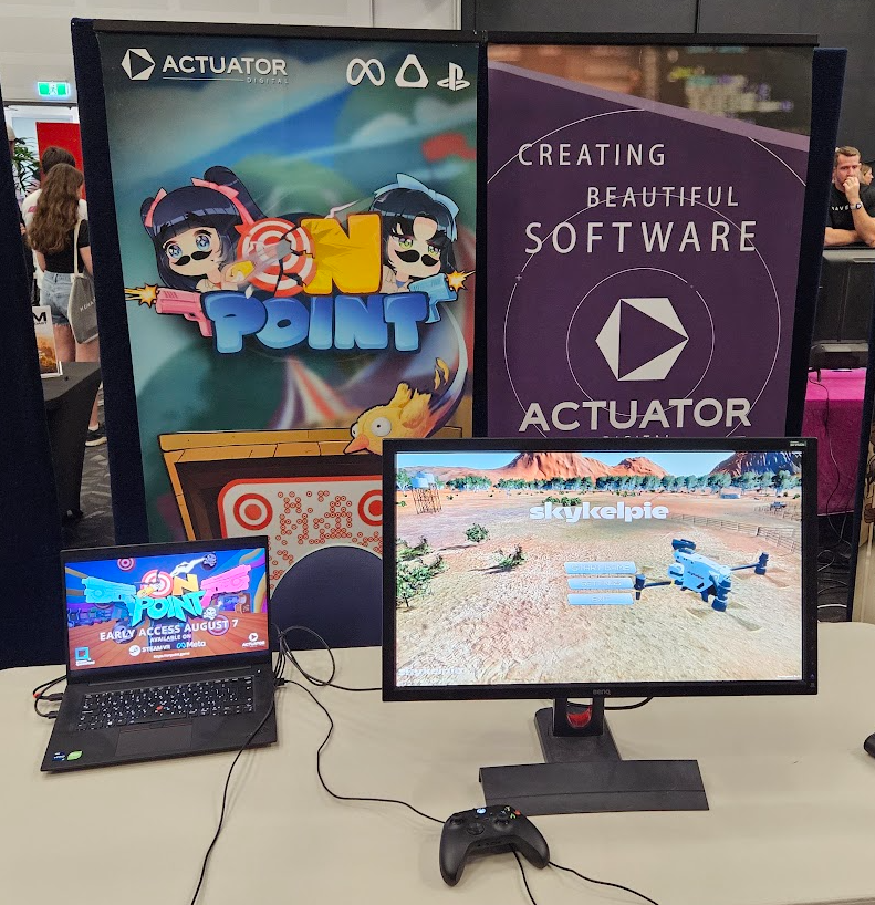 What an incredible event! Huge thanks to everyone who visited our booth at #SeasonOfTheDev. It was awesome showcasing <a href="/OnPointVR/">On Point 🎯 Out now in Early Access!</a> and giving an inside look at what's next with Actuator Digital. Thanks for the amazing support!

<a href="/Screen_QLD/">Screen Queensland</a> <a href="/screenskillsqld/">Essential Screen Skills - QLD</a> <a href="/JobsQLD/">Jobs Queensland</a>