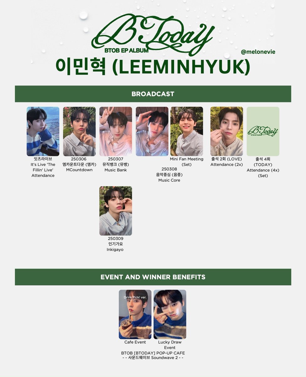 BTOB 'BTODAY' Photocard Template Minhyuk + Album, EL, K4, Fromm