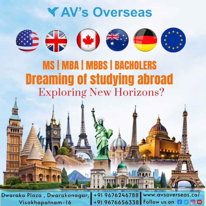 avs_overseas's tweet photo. 📷 Study in Your Dream Country:
📷 Your Study Abroad Dream Fulfil Here!
📷 Guidance with Top Experts
📷 Getting Fast Admission
📷 Best Scholarships
📷 Education Loans
📷 End-to-End Process: Counselling > Admission > Visa Assistance
For More Infomataion:
+91 9676246788, 9676656338 https://t.co/n7e1hnlI3k
