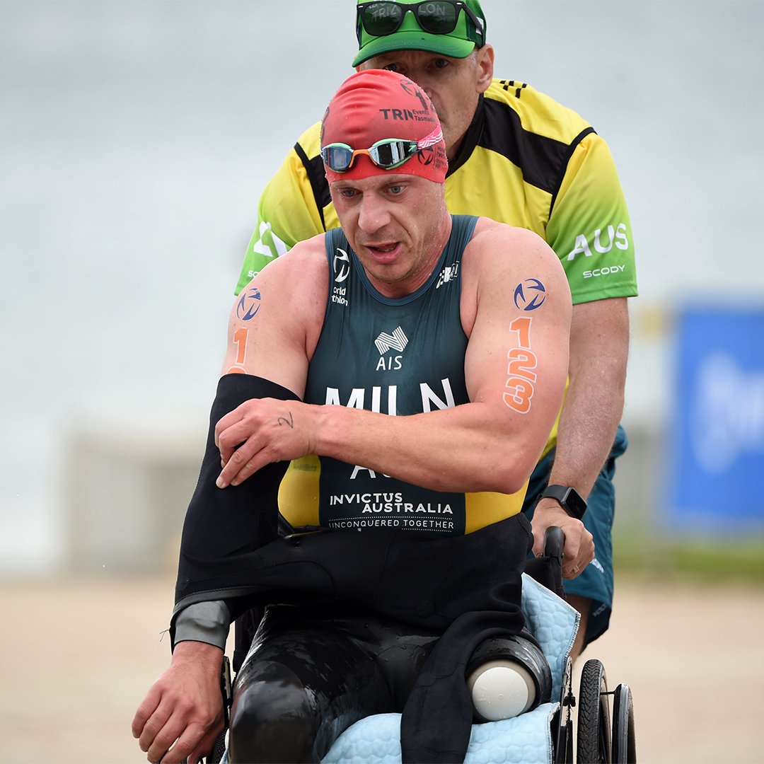 InvictusAus's tweet image. LCDR Dave Miln, @InvictusGames25 #TeamAus competitor, continues to embody the power of sport. Last week, he represented Australia in the World Para Triathlon Series in TAS.
Dave’s journey is a reminder that sport can ignite recovery, rebuild strength, and foster connections.
