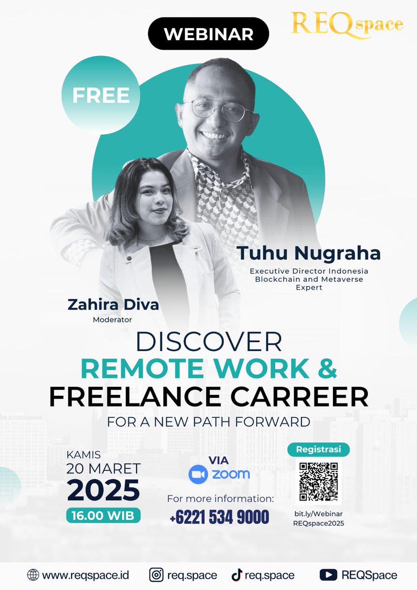 reqspace_id's tweet photo. @draftanakunpad3 yang masih bingung buat mulai freelance/remote work bisa ikut webinar inii. disana bakal dijelasin step2 cari freelance/remote work no scam. bisa langsung daftar aja disini yaa https://t.co/mQG23AVSVH😉 https://t.co/LFwMvMvyQs