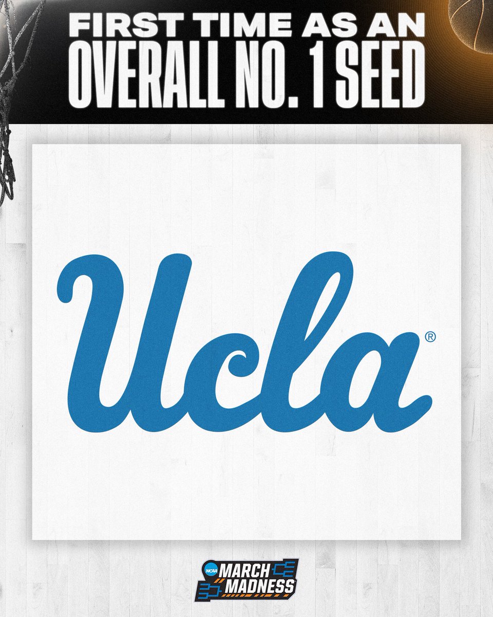 For the first time in program history, UCLA is No. 1 overall in March Madness.

#MarchMadness